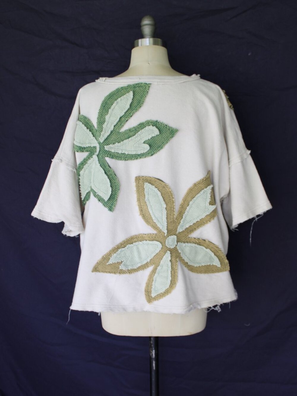 Oli & Hali oversized Flower applique Patchwork patch tunic Top free people S - Picture 10 of 11